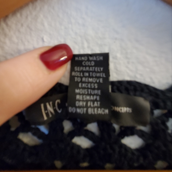 INC Black Crochet Bolero with Wooden Buttons Size M - Picture 3 of 3